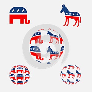 USA political parties symbols