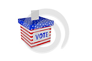 Spojené státy americké předsednický volby 2020 ilustrace hlasování papír v hlasování krabice proti bílý 