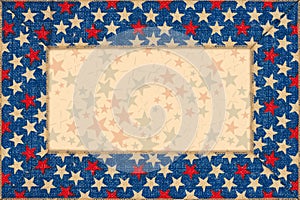 USA red, white and blue stars border background