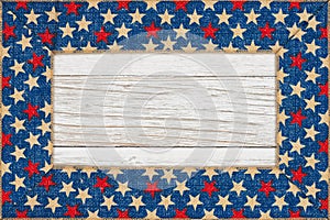 USA red, white and blue stars border background
