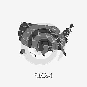 USA region map: grey outline on white background.