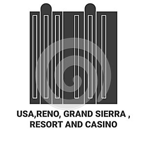 Usa, Reno, Grand Sierra , Resort And Casino travel landmark vector illustration photo