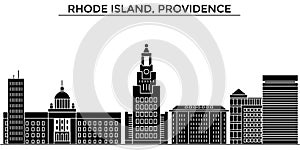 Usa, Rhode Island, Providence architecture vector city skyline, travel cityscape with landmarks, buildings, isolated