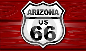 USA Route 66 vintage  road sign for Arizona state