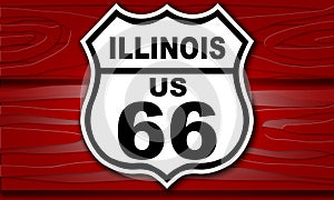 USA Route 66 vintage  road sign for Illinois  state