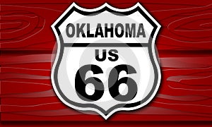 USA Route 66 vintage  road sign for Oklahoma state