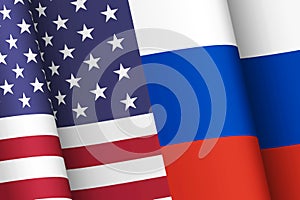 USA and Russia flags