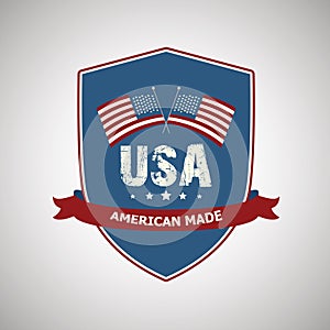 USA shield label. Vector illustration decorative design