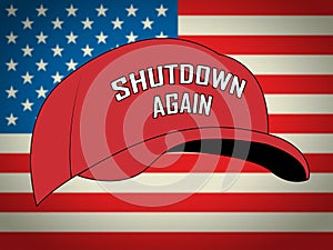 Usa Shutdown Trump Hat Political Government Shut Down Means National Furlough photo