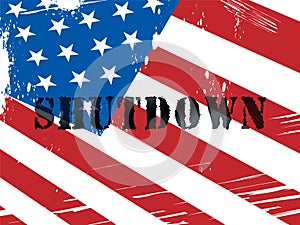 Usa Shutdown Word Political Government Shut Down Means National Furlough photo