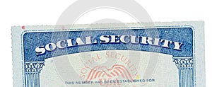 USA Social Security Card isolated against white