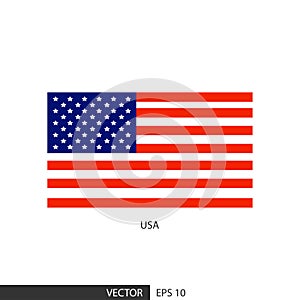 USA square flag on white background and specify is vector eps10