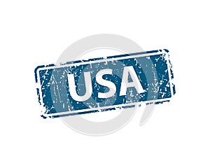 USA stamp vector texture. Rubber cliche imprint. Web or print design element for sign, sticker, label