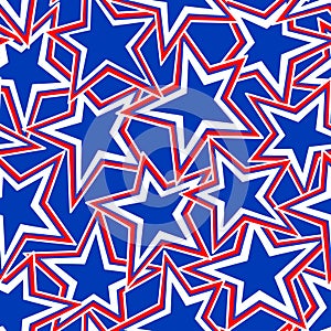 USA Star abstract illustration in a seamless pattern