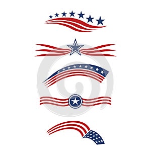 USA star flag logo stripes and icons