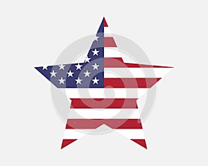 USA Star Flag. US United States of America Star Shape Flag. American Star Spangled Banner Old Glory Country National Icon