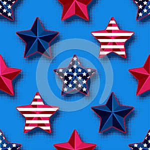 USA stars seamless pattern