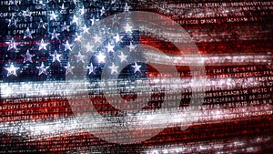 USA Stars and Stripes flag made of Computer Code
