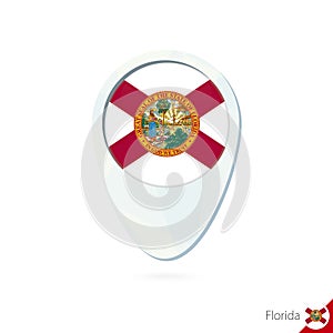 USA State Florida flag location map pin icon on white background