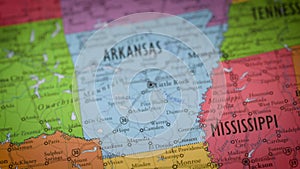 USA state map color contour Arkansas AR 2