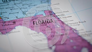 USA state map color contour Florida FL 2