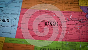 USA state map color contour Kansas KS 2