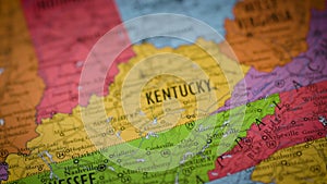 USA state map color contour Kentucky KY 2