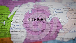 USA state map color contour Michigan MI 2