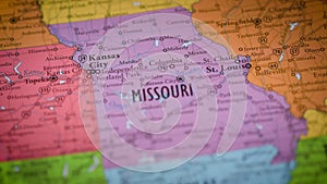 USA state map color contour Missouri MO 2