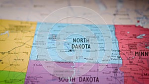 USA state map color contour North Dakota ND 2