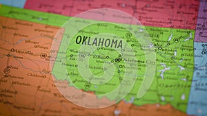 USA state map color contour Oklahoma OK 2