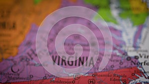 USA state map color contour Virginia VA 2