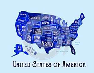 USA state map vector illustrastion