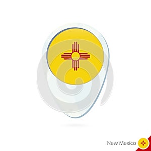 USA State New Mexico flag location map pin icon on white backgro