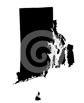 USA State of Rhode Island map silhouette.
