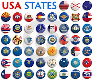USA States Flags
