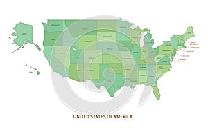 USA states, vector geography background