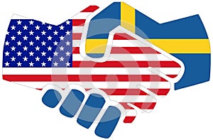 USA - Sweden handshake