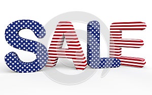 USA themed 3d sale text