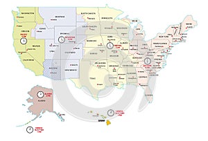 USA time zone map