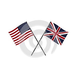 USA and UK flags