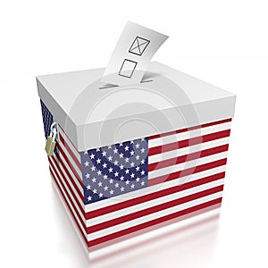 USA, United States of America - ballot box, voting concept - 3D illustration