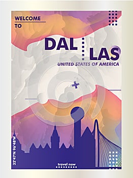 USA United States of America Dallas skyline city gradient vector