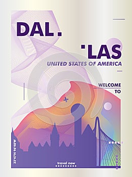USA United States of America Dallas skyline city gradient vector