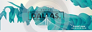 USA United States of America Dallas skyline city gradient vector