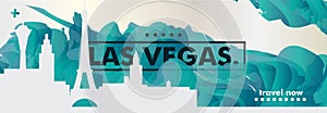 USA United States of America Las Vegas skyline city gradient vector banner