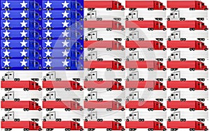 USA United States America Truck Flag Red White Blue