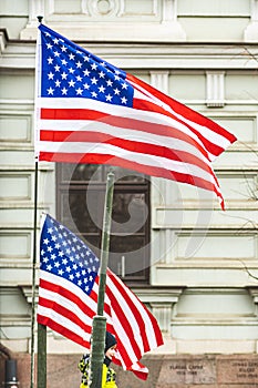 USA, United States, American flags waving