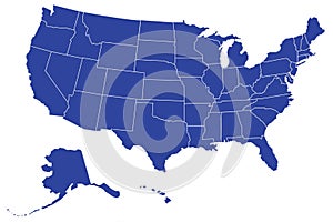 USA/United States Map (Separable Borders Vector)