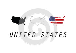 USA / United States / U.S. outline map country shape